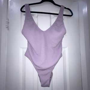 Purple Crinkle Stretch Body Suit